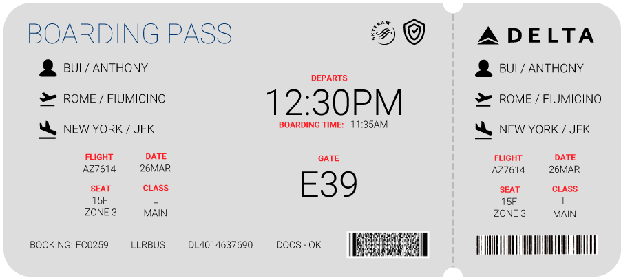 Redesigned Boarding Pass